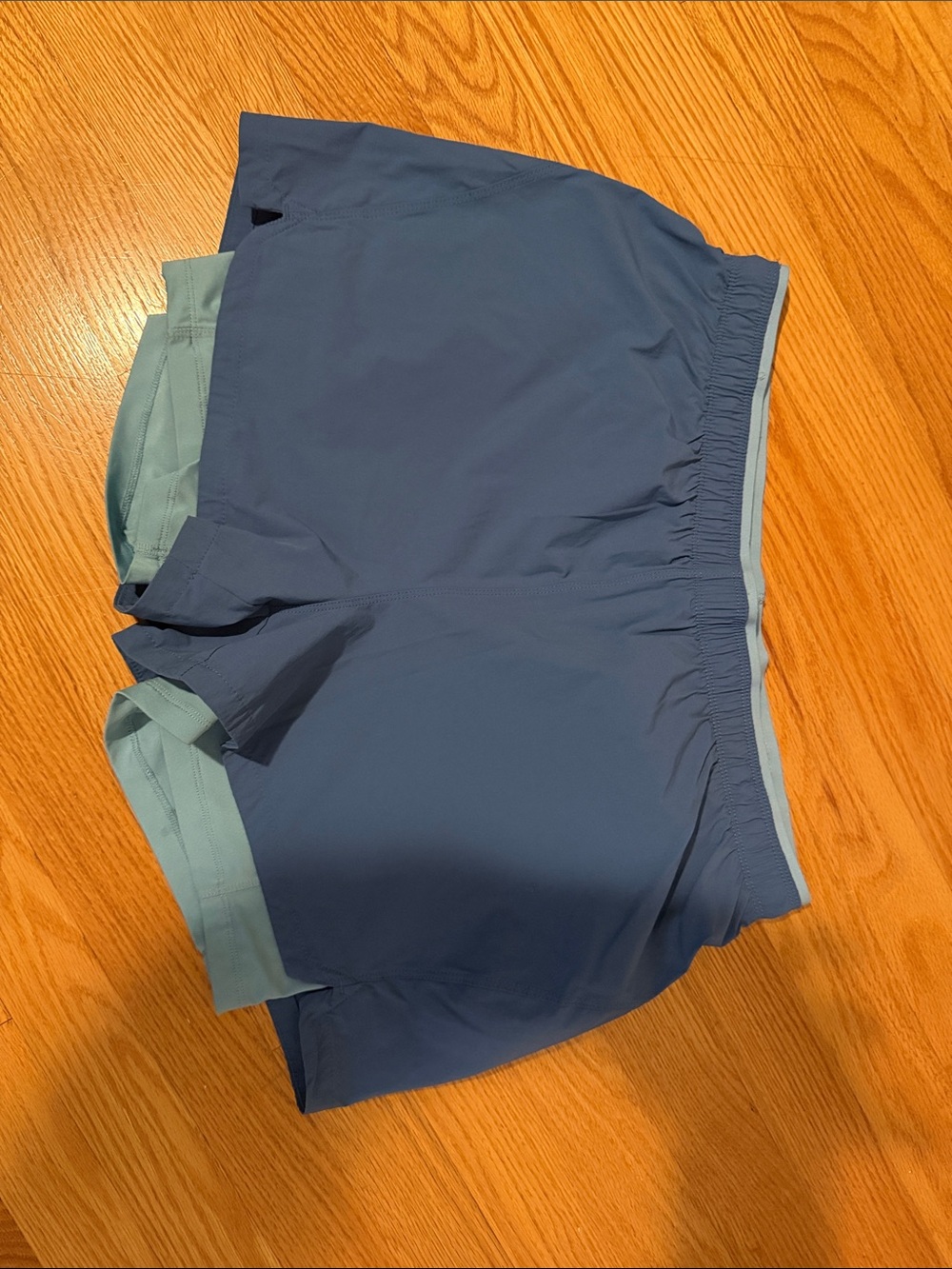 Eddie Bauer Blue Athletic Shorts with Light-Blue Trim